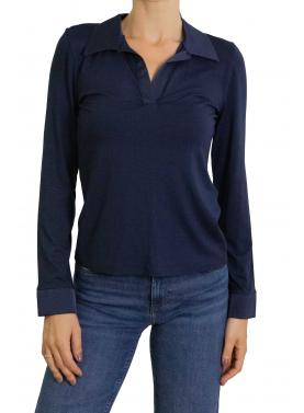 Maglia con colletto tinta unita 